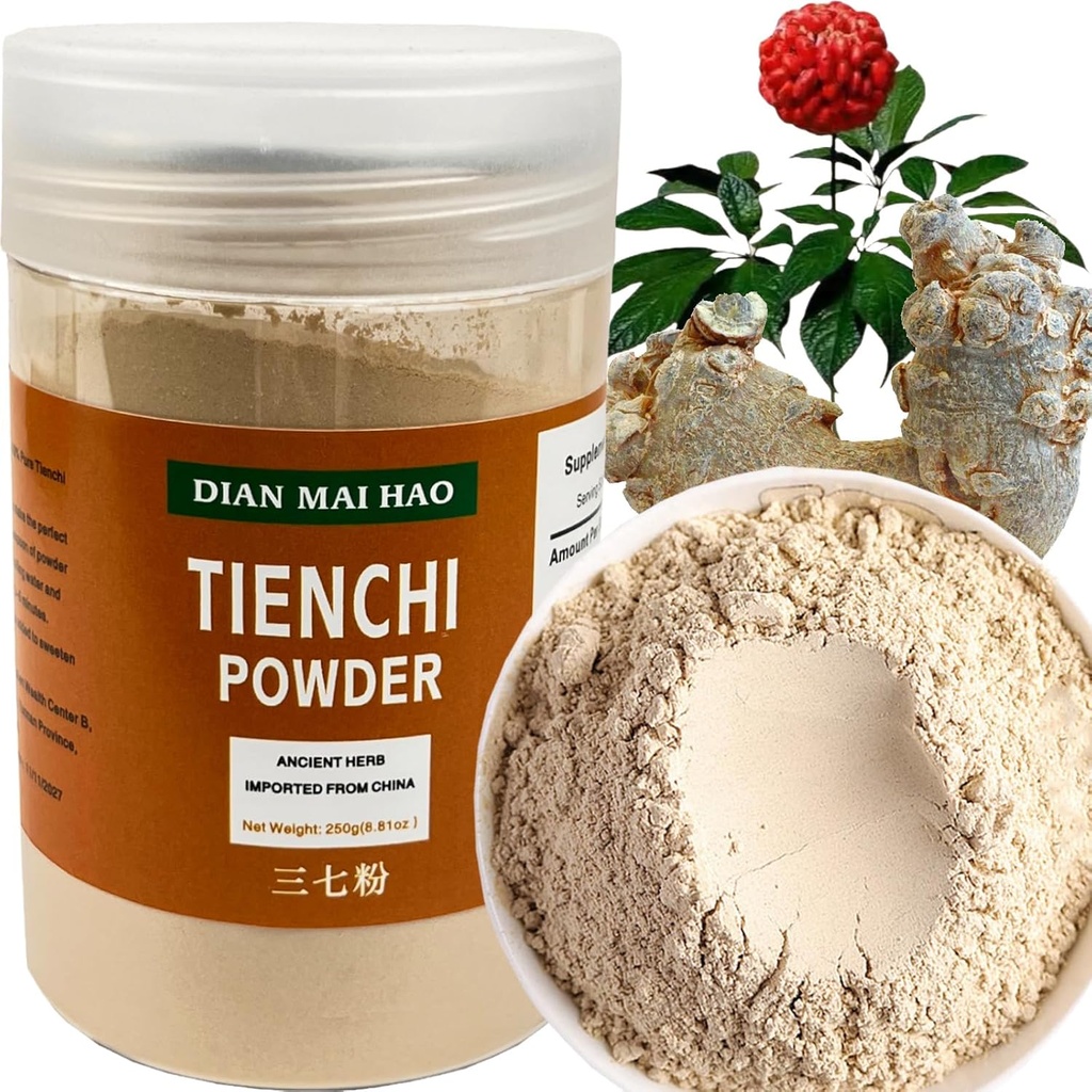 100% Superfine Pure Natural Yunnan Wenshan Notoginseng Tien Chi Root San Qi Tienchi Powder 250g