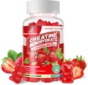 Creatina Mono-hidrato Gummies Complexo para homens e mulheres - Fórmula avançada W / L-Taurine + vitamina B12, Suplemento mastigável de açúcar,90 Gomas de morango
