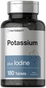 Horbäach Potassium Chloride Supplement | Plus Iodine | 180 Vegetarian Tablets | Non-GMO and Gluten Free