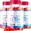 (3 팩) 슬림 Aura Keto ACV Gummies - 공식 슬림 Aura Keto Plus Apple Cider Vinegar 1050MG 고급 공식 거미, 모든 천연 프리미엄 공식, Slimaura Gomitas 리뷰, 5 개월 동안 300 Gummies