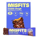 Misfits Vegan Protein Bars, Cookie Dough - Ricetta aggiornata | Plant Based, Low Sugar & Carb, Spuntini ad alta fibra | Confezione di 15
