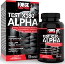 Force Factor Test X180 Alpha Testosterone Booster for Men, Testosterone Supplement with Patented Fenugreek & L-Citrulline to Promote Lean Muscle, Strength, Energy, Power & Performance, 120 Capsules