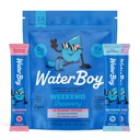 Waterboy Weekend Recovery Variety | 3,200mg Electrolyte Powder Packets | Ginger + L-Theanine + Vitamins | No Sugar, All Natural, Gluten Free | 24 Drink Stick Mixes (Variety Pack)