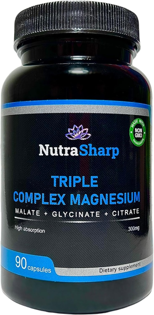 Triple Magnezu Complex 300mg XI124; jabłczan, glicynian, cytrynian XI124; 90 Kapsułki