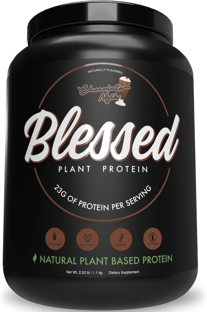 Velsignet Vegansk Protein pulver - Plant Basert Protein Powder Måltid Replacement Protein Shake, 23g Pea Protein pulver, Dairy Free, Glutenfri, Soya Gratis, Ingen Sukker tilsatt, 30 Serveringer (Chokolate Mylk)