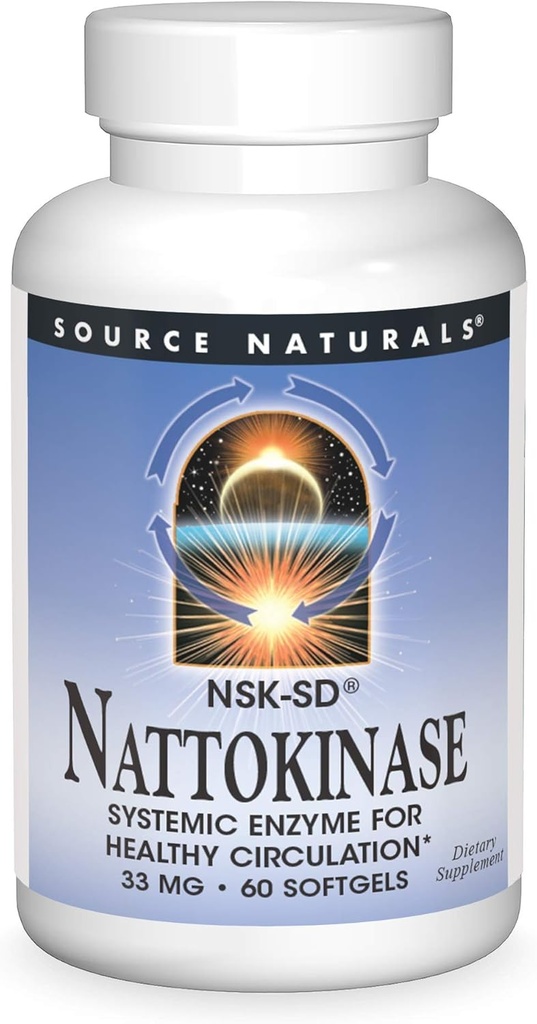 Källa Nattokinase Systemisk Enzym för hälsosam cirkulation * 33 mg - 60 Softgels