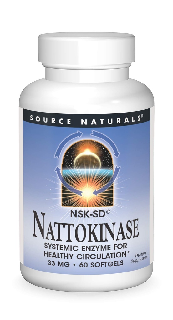 Source Naturals Nattokinase Systemic Enzyme for Healthy Circulation* 33mg - 60 Softgels
