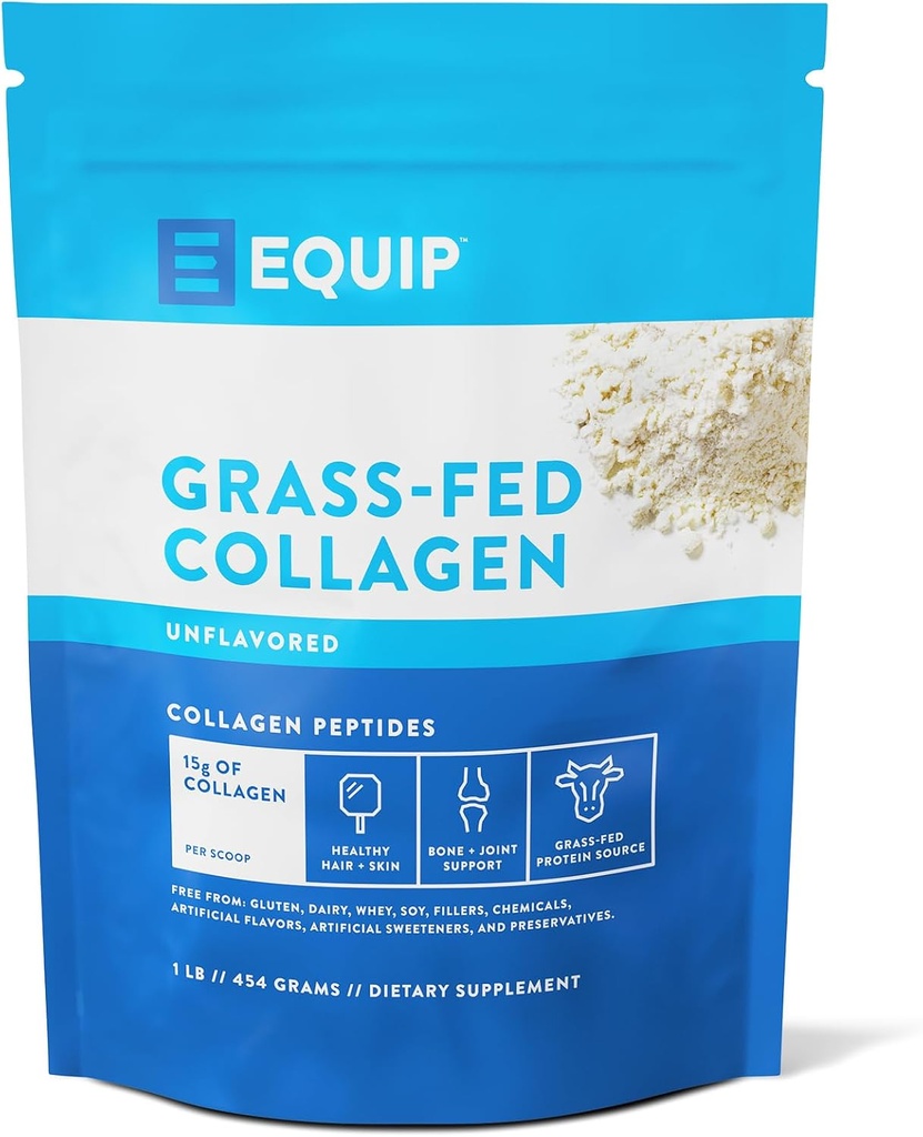 Equip Foods Grass Fed Collagen Toz | Hidrolyzed Bovine Collagen Peptides ilə Amino Acids ilə Ətraflı Bovine Collagen