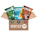 Quest Nutrition Protein Chips Various Pack, BBQ, Cheddar & Sour Cream, Sour Cream & Onion, High Protein, Low Carb, 1.1 oz (Pack of 12)