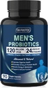 Probiotics for Men Digestive Health, 120 Billion CFUs Mens Probiotic mit Verdauungsenzymen & Prebiotics & Saw Palmetto & Cranberry für Gut, Prostata & Urinary Tract Health, Regal Stabil, 90 Kapseln