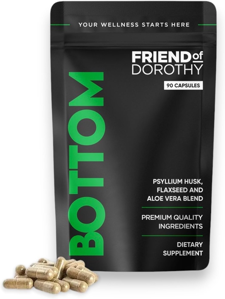 תוספת סיבים ל-Effortless Prep Time - Helps Promote Digestive סדירות - Psyllium Husk Based - For Men Who Bottom, 90 קפסולות