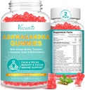 2 Pacote Ashwagandha Gummies com energia de humor GABA Cúrmica e apoio imune, morango sabor 120 Cts