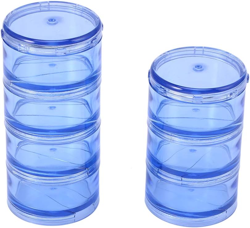 SUVOX 1 Komplekts Cilindra stacable Pill Box Round Weekly Pill Container Dispenser for and Medicinal (Blue)