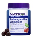 Natrol Ashwagandha Complete Gummy, 3-in-1 Daily Stress Support, Supports Better Mood, Reduces Occasional Stress and Fatigue, 30 Gummies, Up to a 15 Day Supply