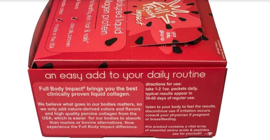 Liquid Collagen Protein Supplement 16,000mg (16g) Hydrolyzed Collagen motak I & III ile osasuntsuetarako, azala, Nails eta Joints, 1oz Pack (30eko kutxa), Sugar Free (Watermelon & Chill)