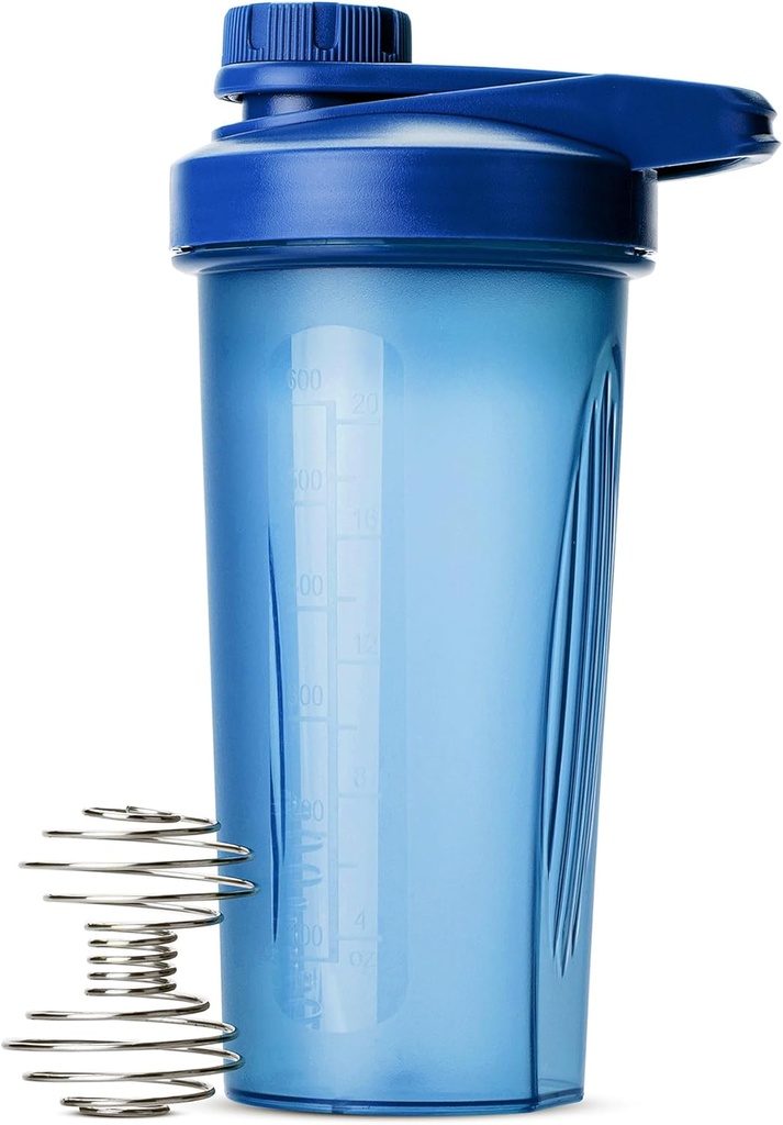 Pen- Shaker Bottles for Protein Mixes with Twist Cap, 28oz, Blue Protein Shaker Bottle Wire Whisk Ball