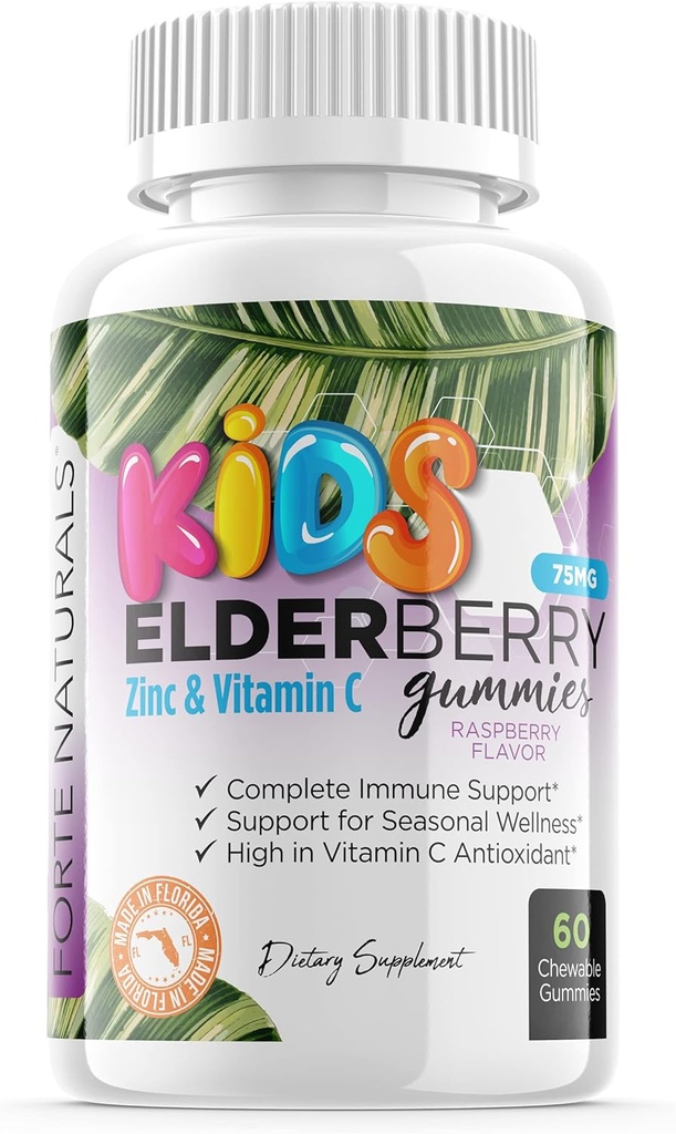 Kids Elderberry Gummies + Vitamin C + Echinacea & Bee Propolis Children’s Multivitamin Gummy Chews chewable Immune Support Made in USA Gluten Free Non GMO 60 Gummy Whole Foods Market