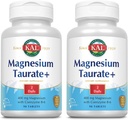 KAL Magnesium Turate Plus 400 מ"ג w/Coenzyme B6 | Highly Bioavailable, Chelated, טבעוני | for Normal Nerve, Function and Heart Health | 90 Tabs | 2 pkkkk
