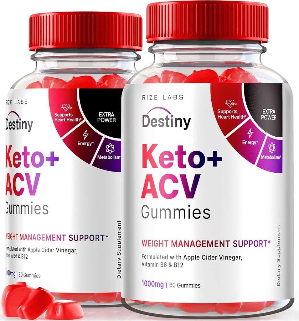 rize 实验室(2 Destiny Keto+ACV Gummys for Advanced Wight Loss,与苹果苹果苹果苹果醋,维生素B6 & B12(120 Gummys)共同设计)