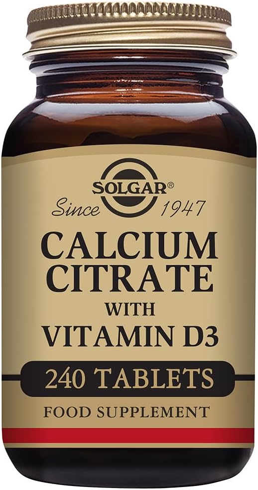 Solgar Calcium Citrate D3 bitaminarekin, 240 kondea (1eko paketea)