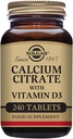 Citrate de calcium de solvant avec comprimés de vitamine D3, 240 Nombre (paquet de 1)