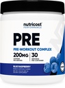 Nutricost Pre-Workout Complex Powder (30 Servings, Blue Raspberry) - Pre-Workout Supplement with Beta-Alanine, Taurine & Amino Acids