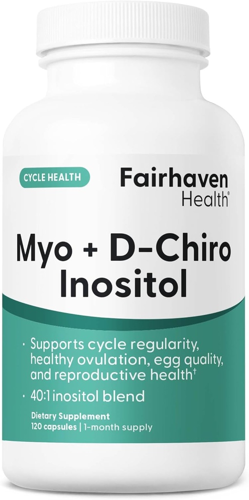 Proven Health Myo-Inositol ו- D-Chiro Inositol תוסף לנשים | 40:1 Ratio | תוספת פוריות לנשים וההורמון * טבעוני | 120 Myo & D-Chiro Inositol כמוסות