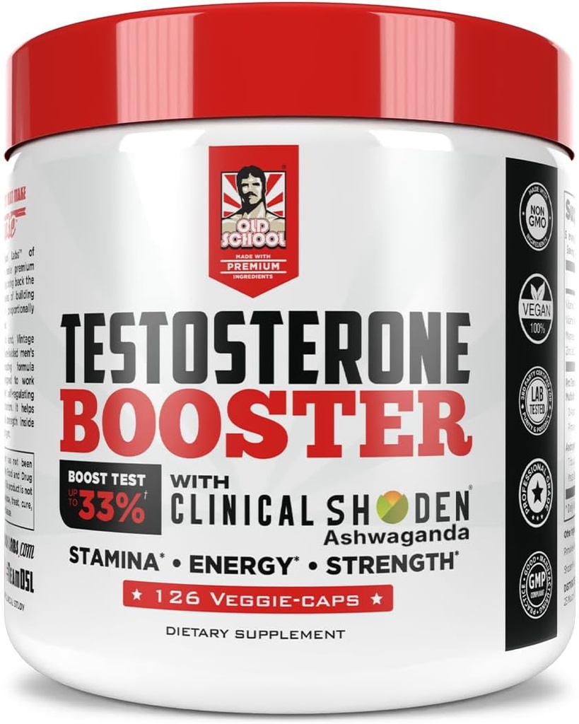 Vintage Boost - Wave-Loaded Testosterone Booster - Γρήγορη δράση, ασφαλή & αποτελεσματική συμπλήρωμα με Tribulus - Χτίζει τους μυς, ενισχύει τη ζωτικότητα και Stamina - 126 φυσικά χάπια Veggie