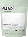 Amy Myers MD Spectrum 5 Colágeno Peptídeos Pó - Suplemento diário de colágeno para cabelos saudáveis, pele e unhas - para apoio conjunto, Gut & Saúde Imune - 30 Servings