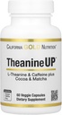 加州金营养 TheanineUPTM, L- Theanine & Cafeine Plus Cocoa, 和Matcha, 60 Veggie Capsules 配角