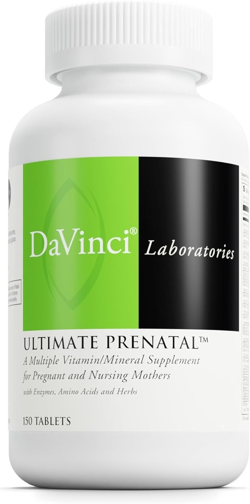 DaVinci Labs Ultimate Prenatal - Suplemento Nutricional para Mujeres embarazadas y Madres de Enfermería para apoyar el embarazo saludable y la lactancia* - Con vitaminas, minerales, aminoácidos y más - 150 tabletas