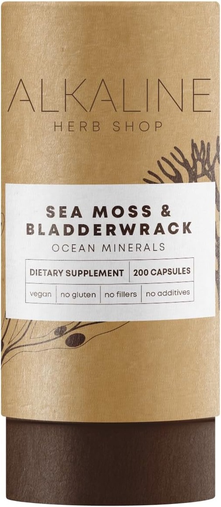 Alkaline Herb Shop Sea Moss & Bladderwrack 200 kapsula gehigarri