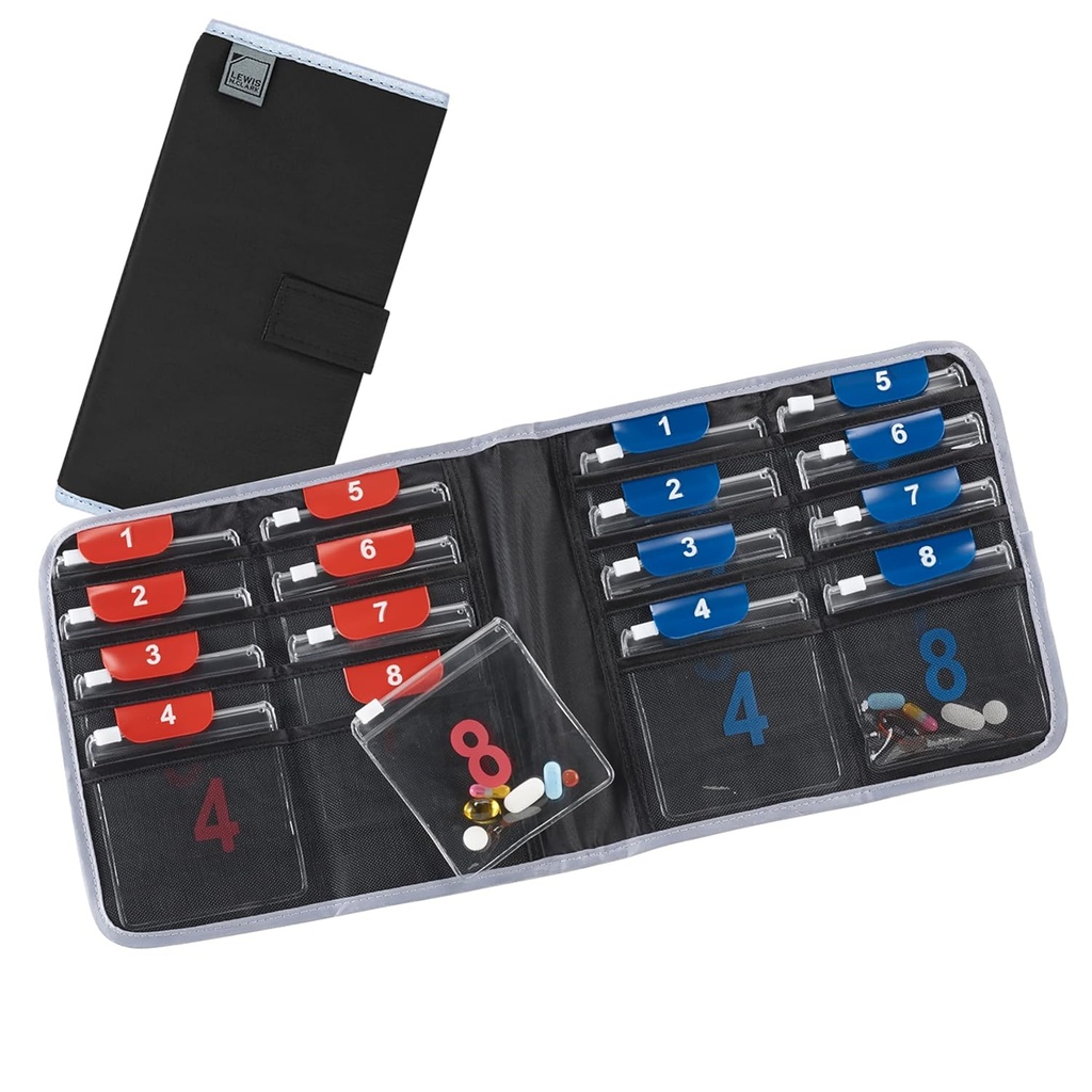 Lewis N. Clark Travel Pill Organizer - 124; Vitaminok, Gyógyszerek, Gyógyszerek, Gyógyszerek, Gyógyszerek, vagy Gyógyszerek számára