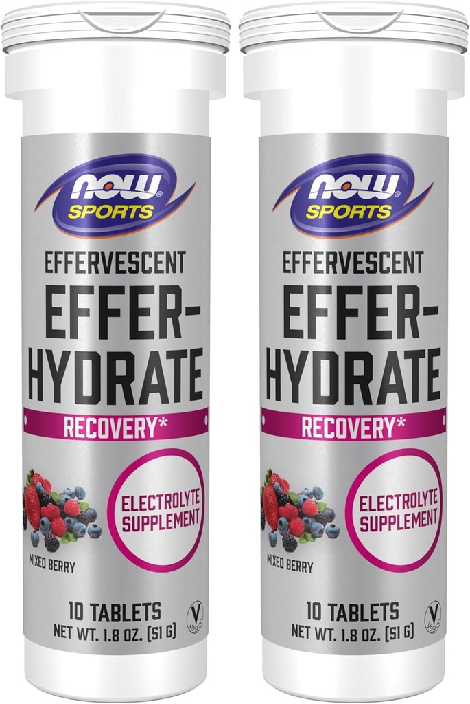 Effervescent Effer-Hydrate, Electrolyte Supplement, Recovery*, Qarışıq Berry, 10 Tablet (Böyük 2)