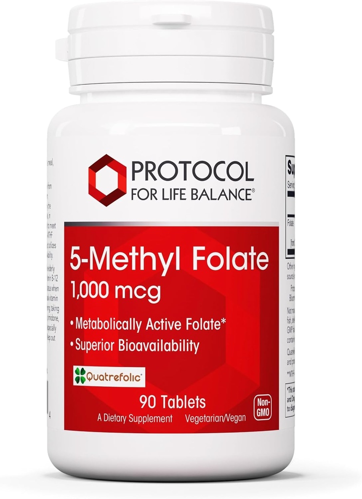 PORCOL CHO KINH THÁNH BALLEG 5-Methylfolate 1.000mcg - Superior Methyl Folate - hỗ trợ bộ não - Phụ đề phụ nữ & Đàn ông - Koher & Vegan - 90 Tabs
