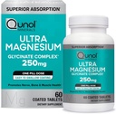 Qunol Magnesium Glycinate Complex, Gentle on Stomach, 250mg One Pill Dose, Magnesio di assorbimento superiore, Nerve, Bone e Supplemento di salute del muscolo, 60 Conte (Pack of 1)