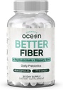 Organics Ocean Better Fiber - suplemento diario de fibra - Soften Stool para esforzos Bowel - con Psyllium Hulk e Slippery Elm - 90 cápsulas