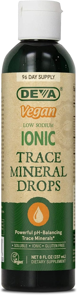 德 维 Vegan Ionic Trace 矿物投放、低钠、pH平衡、96天供应、8Fl Oz