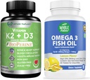 K2+D3 ja Bioperine Plus kalsium Omega 3 kalaöljy ovat tehokkaimpia yhdessä tukemaan sydämen ja luun terveyttä, nivelet ja aivot