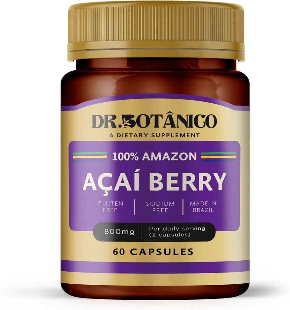 Açaí Berry 800mg — Immune & Skin Support | Доктор Ботанико (60 капсул)