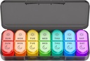 Weekly Pill Organizer 2 φορές την ημέρα - AM PM Pill Organizer με 7 Daily Color-Coded Μικρές Θήκες, Πρωινές και Νυχτερινές Περιπτώσεις Ταξιδιών για Βιταμίνες, Ιατρική, & Συμπληρώματα