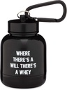 OnMyWhey - Olbaltumvielu pulveris un papildinājums piltuve Keychain, Portable To-Go konteiners Vingrošanai, Treniņš, Fitness, & Travel - TSA apstiprināts, kur ir Will tur ir sūkalas