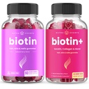 NutraChamps Complete Biotin Bundle for Hair, Skin & Nails. Biotin & Biotin+