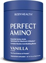 Cos perfecte Amino Powder - BCAA i EA Powder per Pre i Post Workout - Energia àcida Bebe per homes i dones per donar suport a Lean Muscle i Recovery - Vanilla - 60 Servings