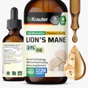 BIO KRAUTER Lions Mane Liquid özü - Brain Support üçün Mushroom Supplement - Vegan Lions Mane Supplement - Alkol və Sugar Free Drops - 2 Fl.Oz.