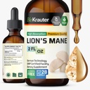 BIO KRAUTER® Lions Mane for Focus Support & Brain Health - Vegan Lion's Mane Mushroom Supplement, Natural Clarity & Immune Support - 4 Fl.Oz., 28-Day Supply, Alcohol & Sugar Free