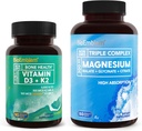 Complejo de magnesio triple BioEmblem 180 cápsulas con vitamina D3 K2 90 cápsulas