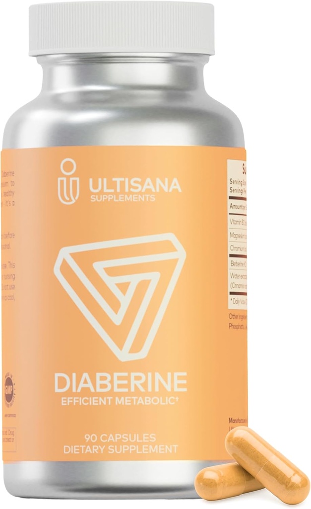 Diaberine Berberine HCL dodatek 124; Podporuje srdeční zdraví, Energy Boost, Metabolismus a imunitní funkce CLAS124; Berberine 500mg s vitaminem B12, Magnesium & Chromium CLAS124; Non- GMO & Vegan, 90 Počet