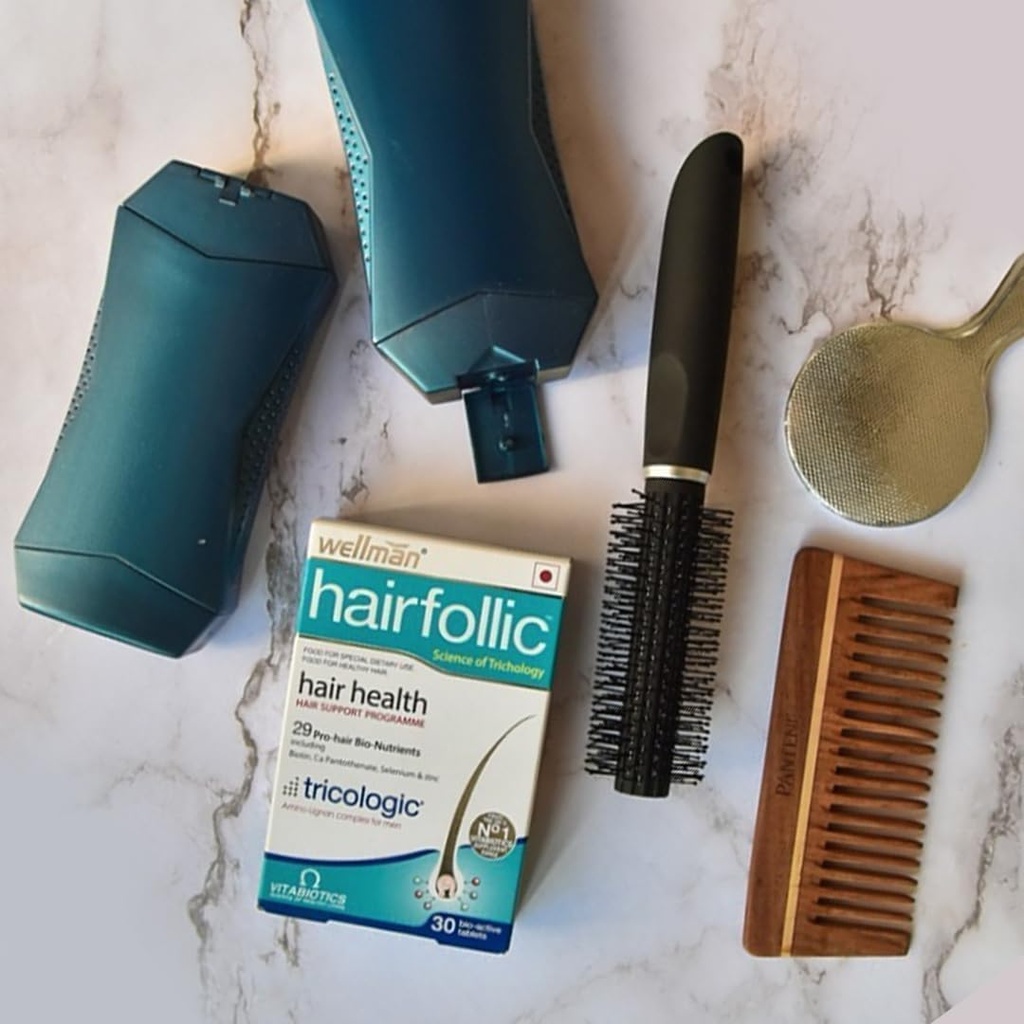 Hairfollic Hair Supplements for Men | 27 bionutrients for Healthy Hair, Beard, and Skin, 30 Tablet
