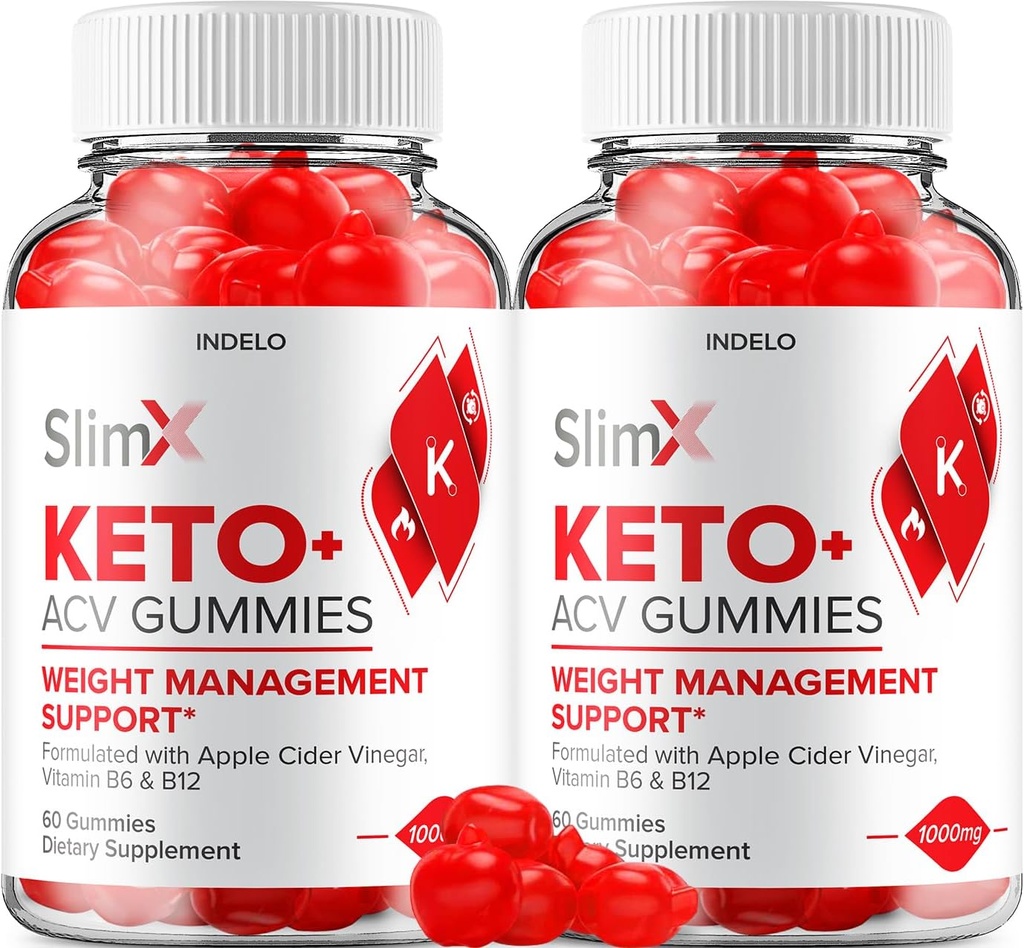 (2 Pack) SlimX Keto ACV Gummies - Advanced Formula Slim X Keto Plus ACV Gummies Apple Cider Vinegar SlimX ACV Gummies Dietary Supplement Reviews Men Women (120 Gummies)